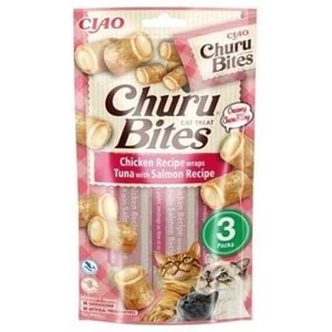 Cıao Churu Bites Tavuk Sargılı,Ton Balıklı Ve Somonlu Kedi Ödül Maması