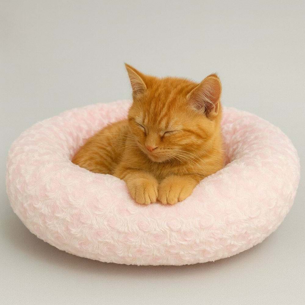 Simit Yatak Peluş Şeker Pembe 55*55