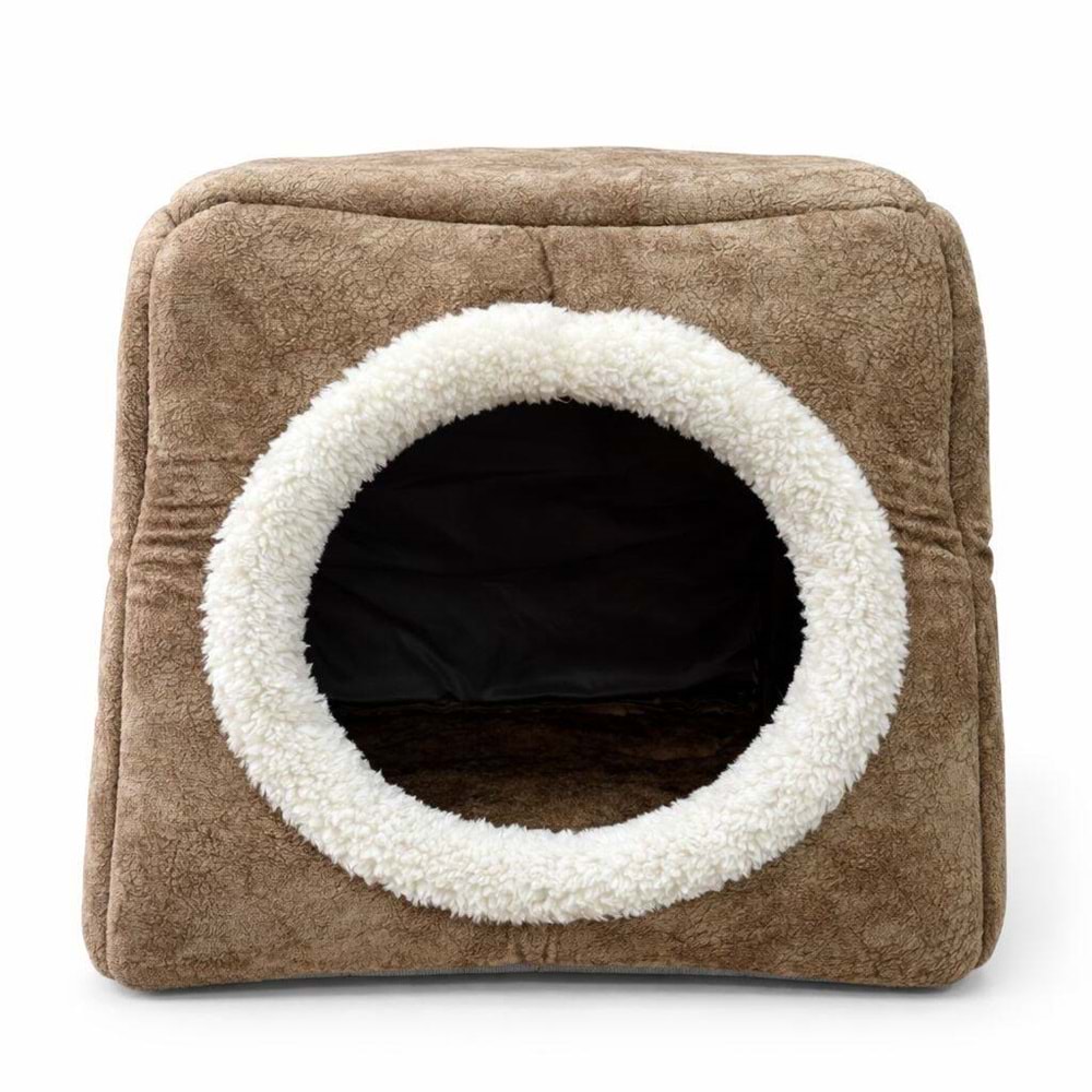 Üç Fonksiyonlu Peluş Yuva Krem Yatak 42X42X40 Cm