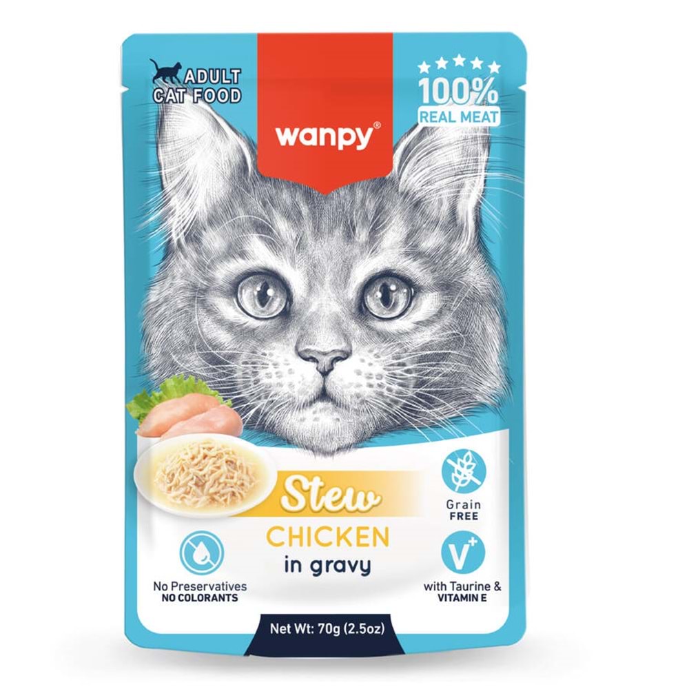 Wanpy 70G Pouch Tavuklu Yaş Kedi Maması