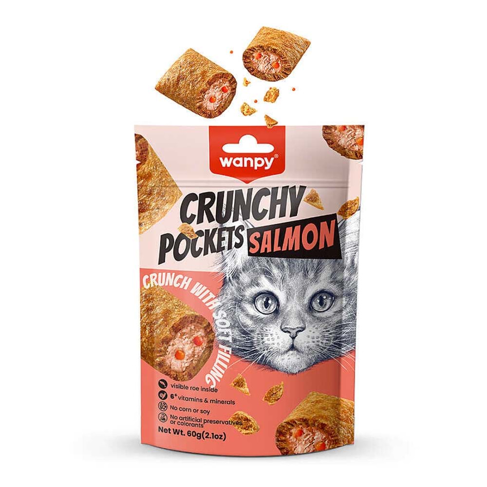 Wanpy Kedi Crunch Ödül Somon&Havyar 60Gr