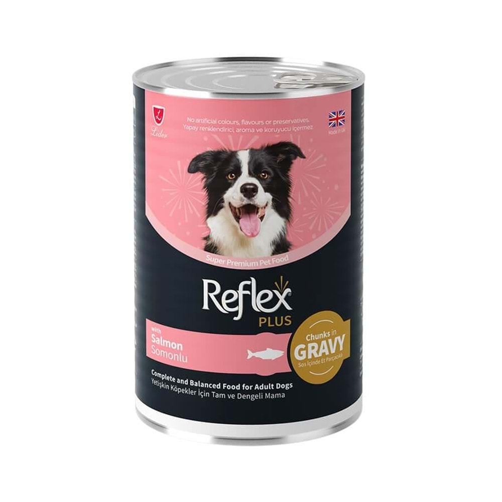 Reflex Plus Sos İçinde Et Parçacıklı Somonlu Yetişkin Köpek Maması 400 G