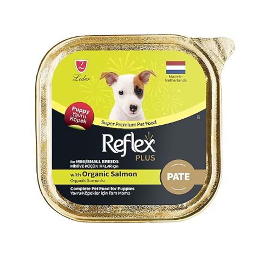 Reflex Plus Alutray Pate Organik Somonlu Mini Ve Küçük Irklar İçin Yavru Köpek Maması 85 G