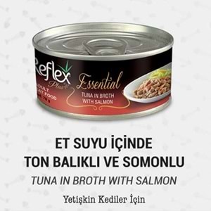Reflex Plus+ Essential Et Suyu İçinde Ton Balıklı & Somonlu Yetişkin Kedi Maması 70Gr