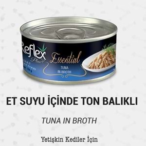 Reflex Plus+ Essential Et Suyu İçinde Ton Balıklı Yetişkin Kedi Maması 70Gr