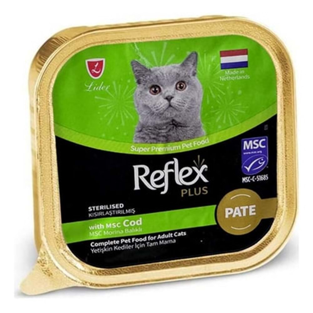 Reflex Plus Alutray Pate Msc Morinabalıklı Kısırlaştırılmış Yetişkin Kedi Maması 85 G