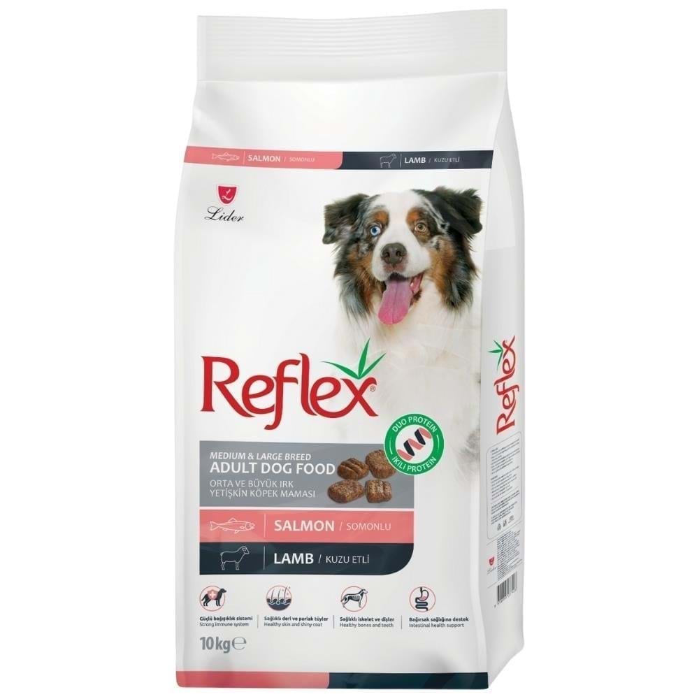 Reflex Duo Proteinli Somonlu ve Kuzu Etli Orta ve Büyük ırk Yetişkin Köpek Maması 10 kg