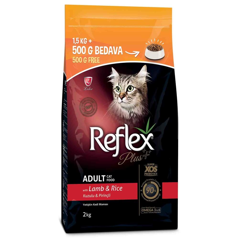 Reflex Plus Kuzulu Yetişkin Kedi Maması 1,5Kg+500Gr