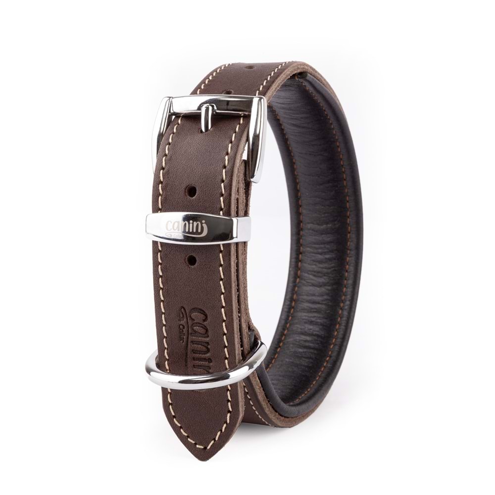 Canini Yağlı Deri Siyah Köpek Tasması 4 Cm 54-64 Cm Xl