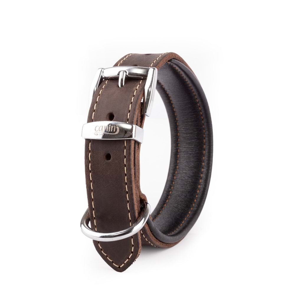 Canini Analin Deri Siyah Köpek Tasması 3 Cm 38-47 Cm M