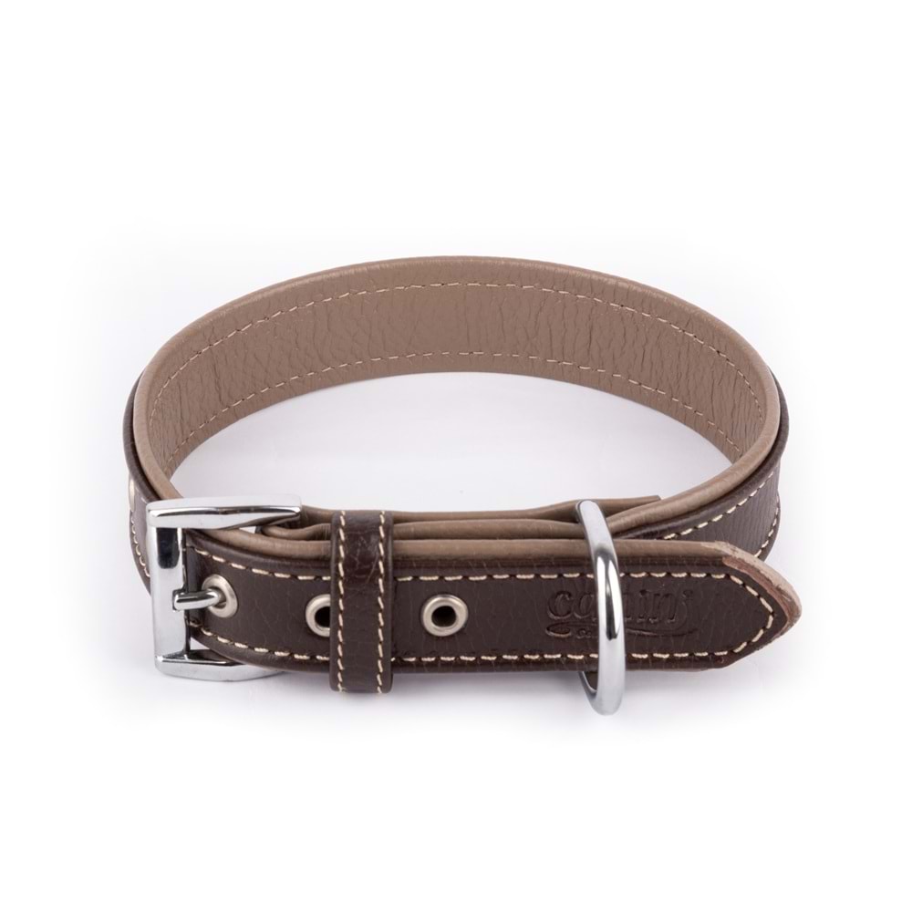 Canini Flotter Deri Toprak-Kahve Köpek Tasması 2,5 Cm 32-41 Cm S