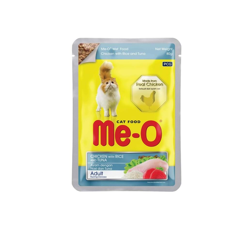 Me-O Tavuk-Pirinç-Ton Kedi Yaşmama 80Gr