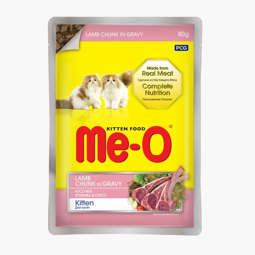Me-O Kuzu Etli Yavru Kedi Yaşmama 80Gr