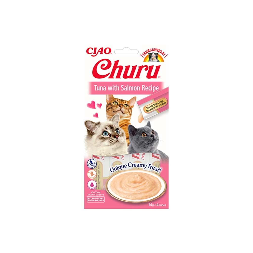 Churu Cream Ton Balıklı ve Somonlu Kedi Ödül Kreması 4x14 GR.